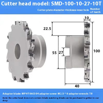 2079-CNC sleeve SMD side and face milling cutterhead CNC indexable chip SMC cutterhead T-slot grooving MPHT06 Shandong Denso Pricision Tools Co.,Ltd.